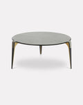 Table basse grise et métallique