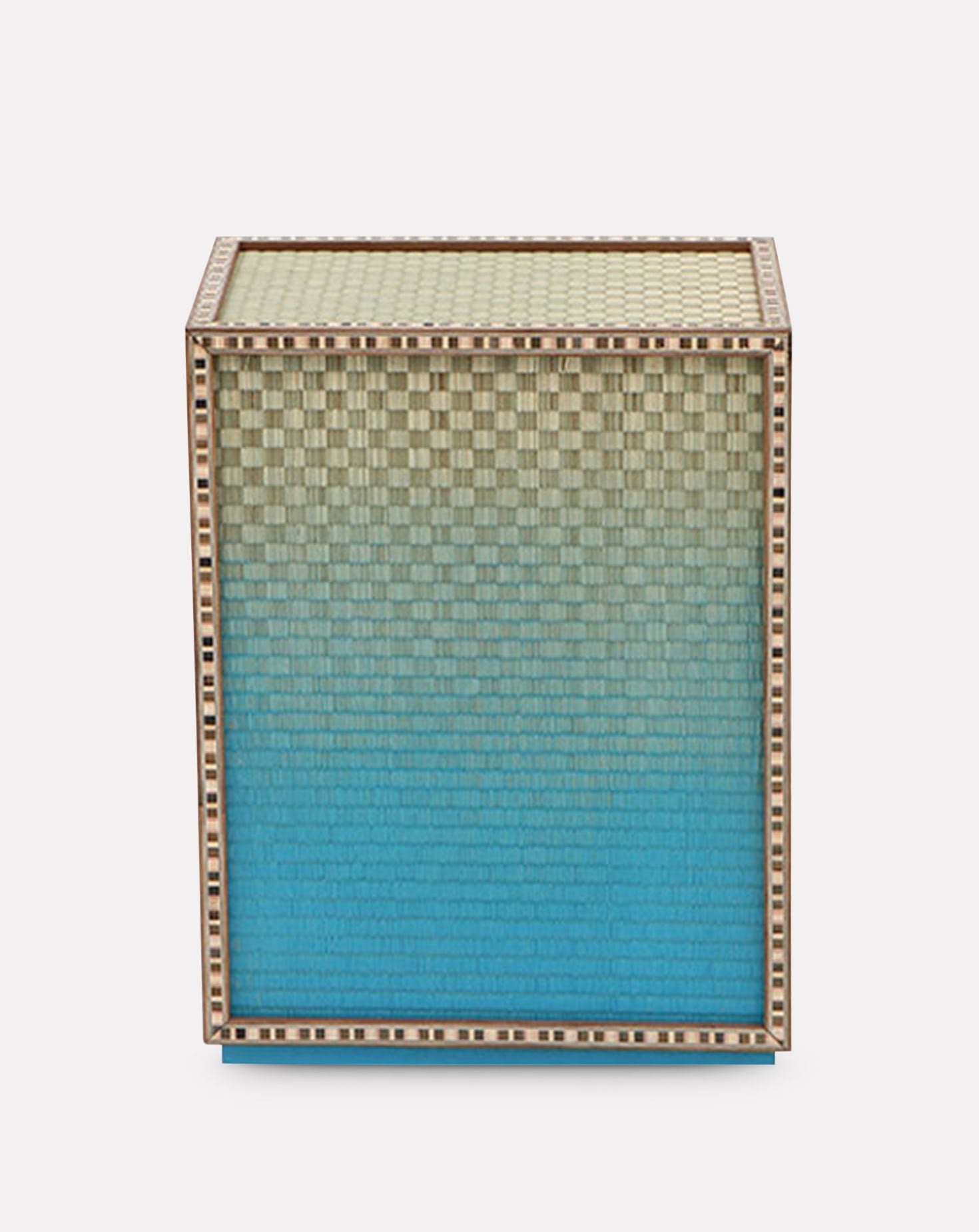 Avec Table d'appoint bleue à incrustation de marqueterie