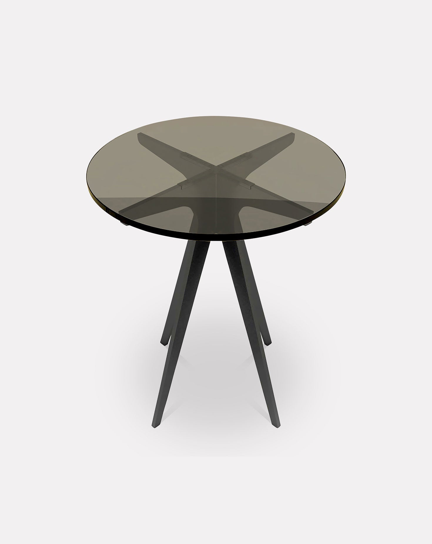 Table d'appoint en verre et métal bronzé