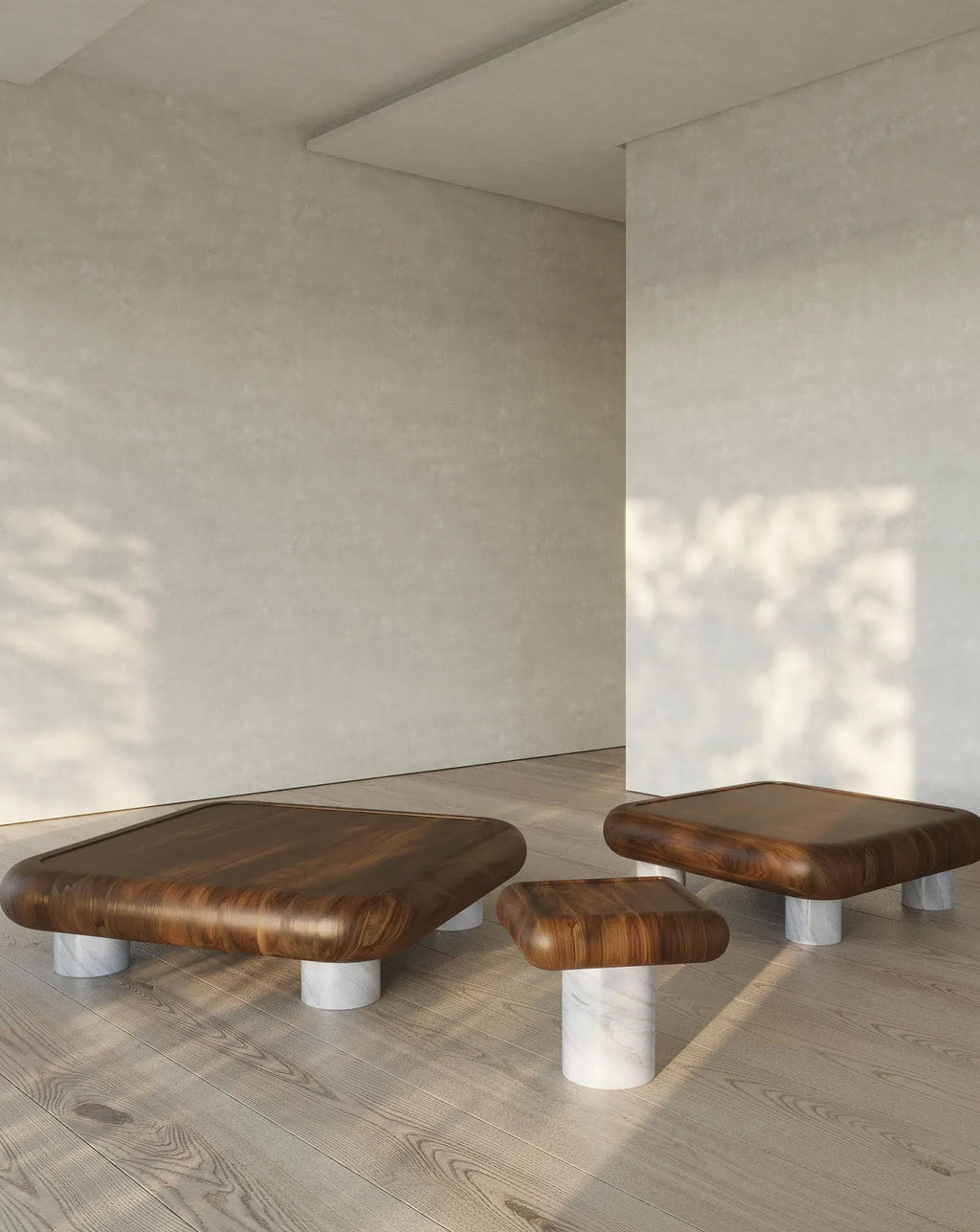 Table d'appoint bois et marbre