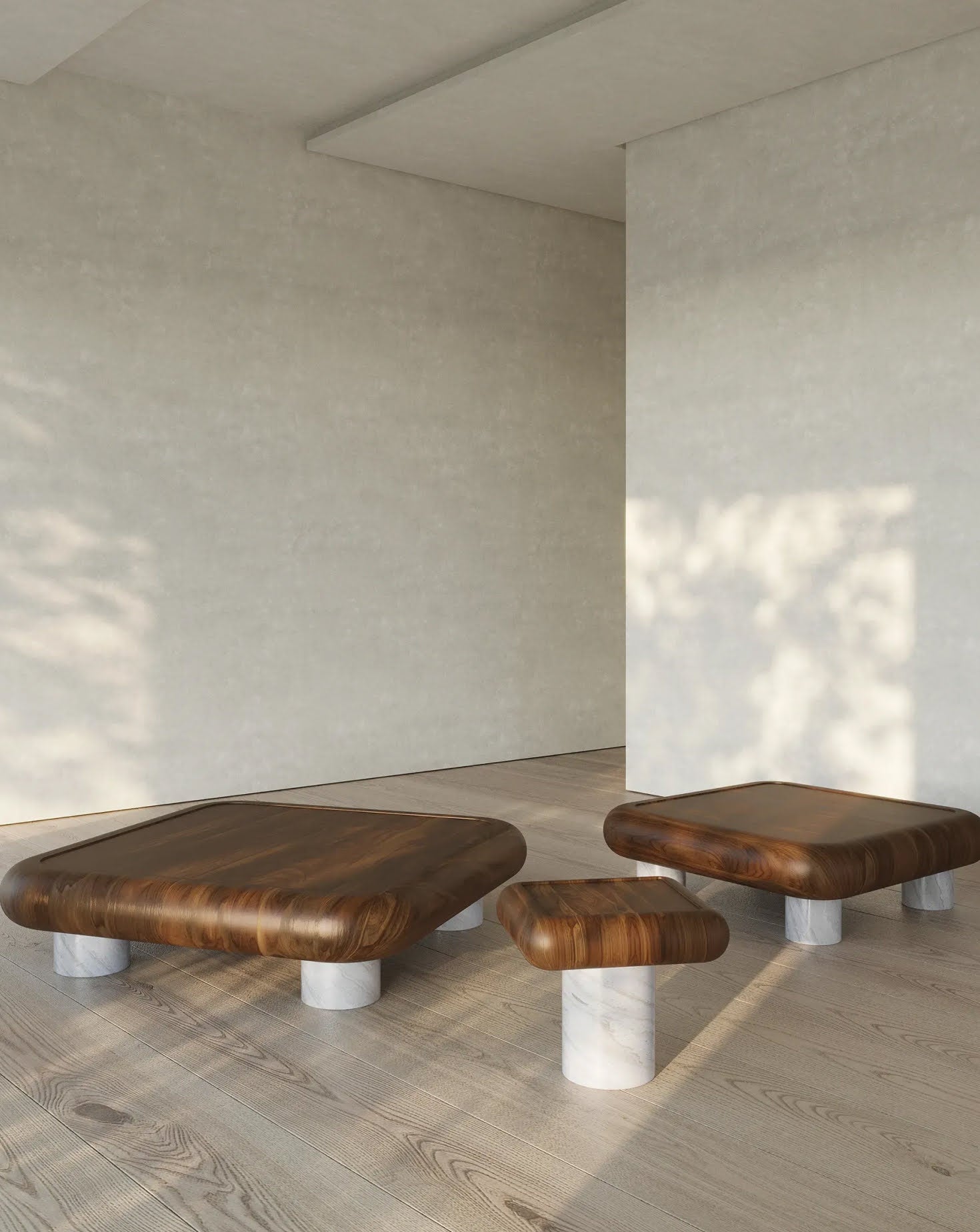 Table d'appoint bois et marbre