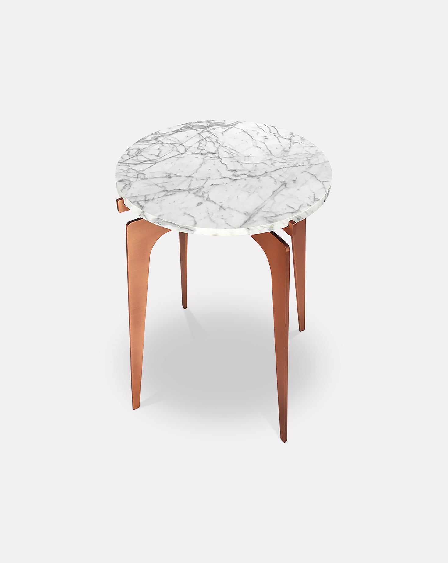 Table d'appoint  en marbre et métal