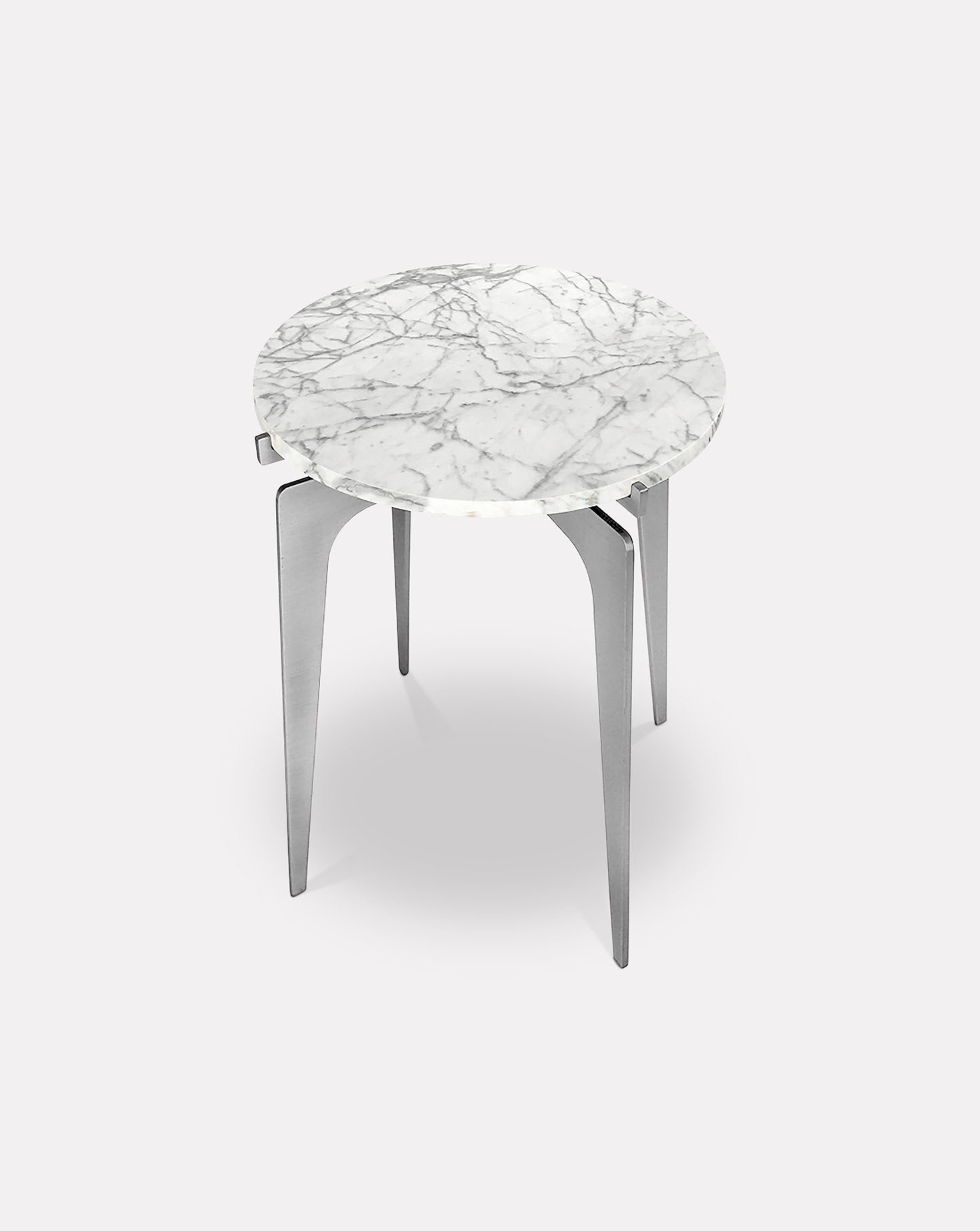 Table d'appoint  en marbre et métal
