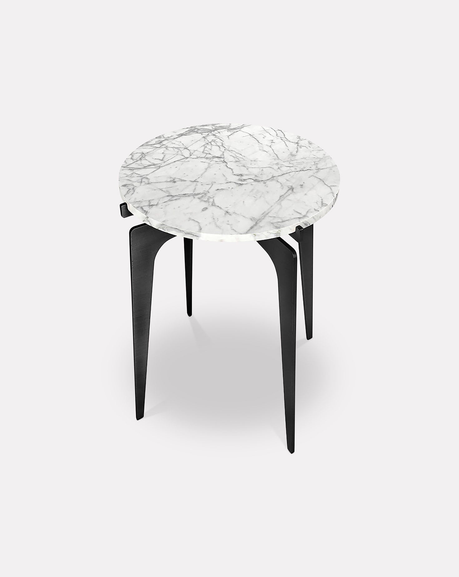 Table d'appoint  en marbre et métal