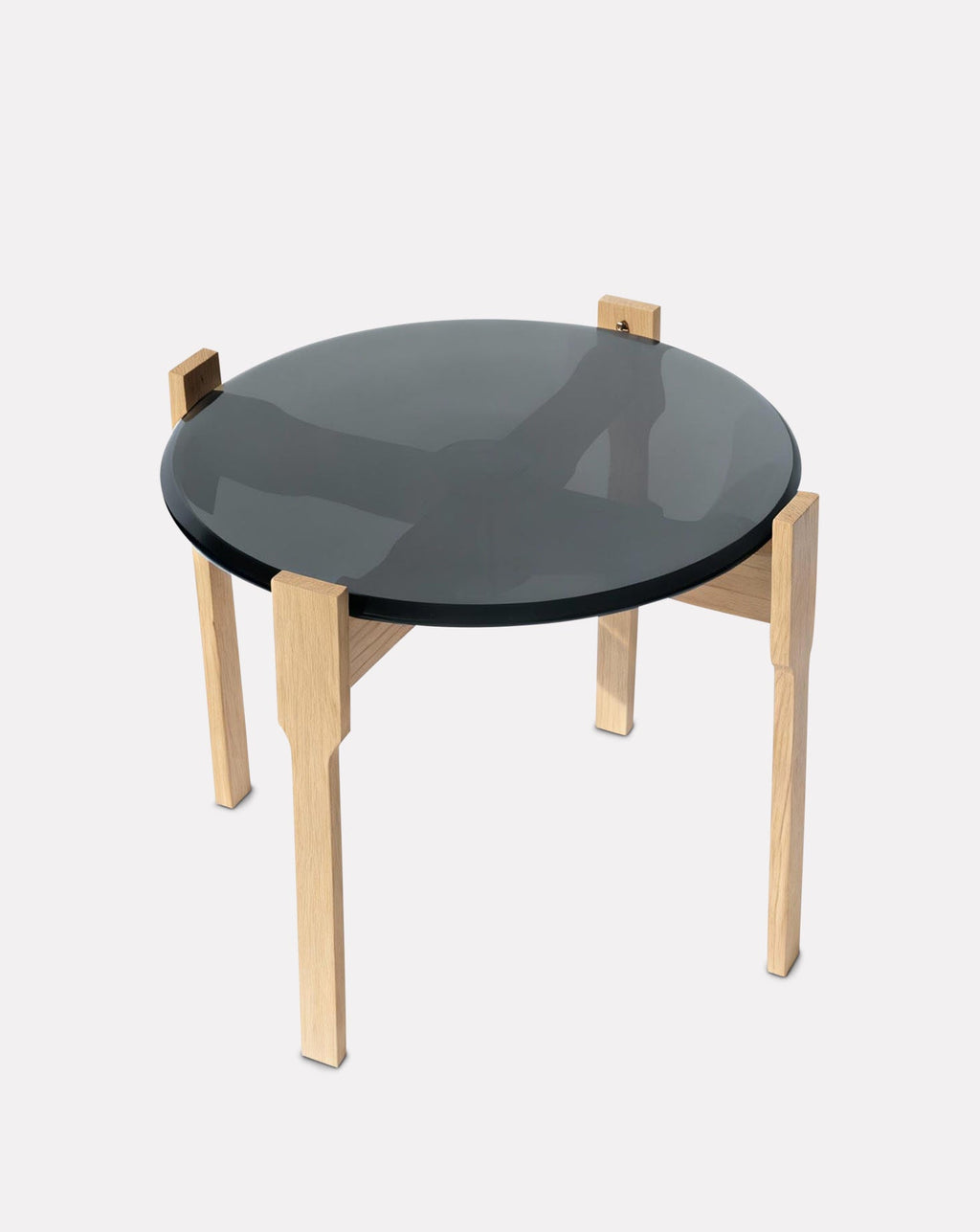 Table d'appoint avec plateau en bois et verre