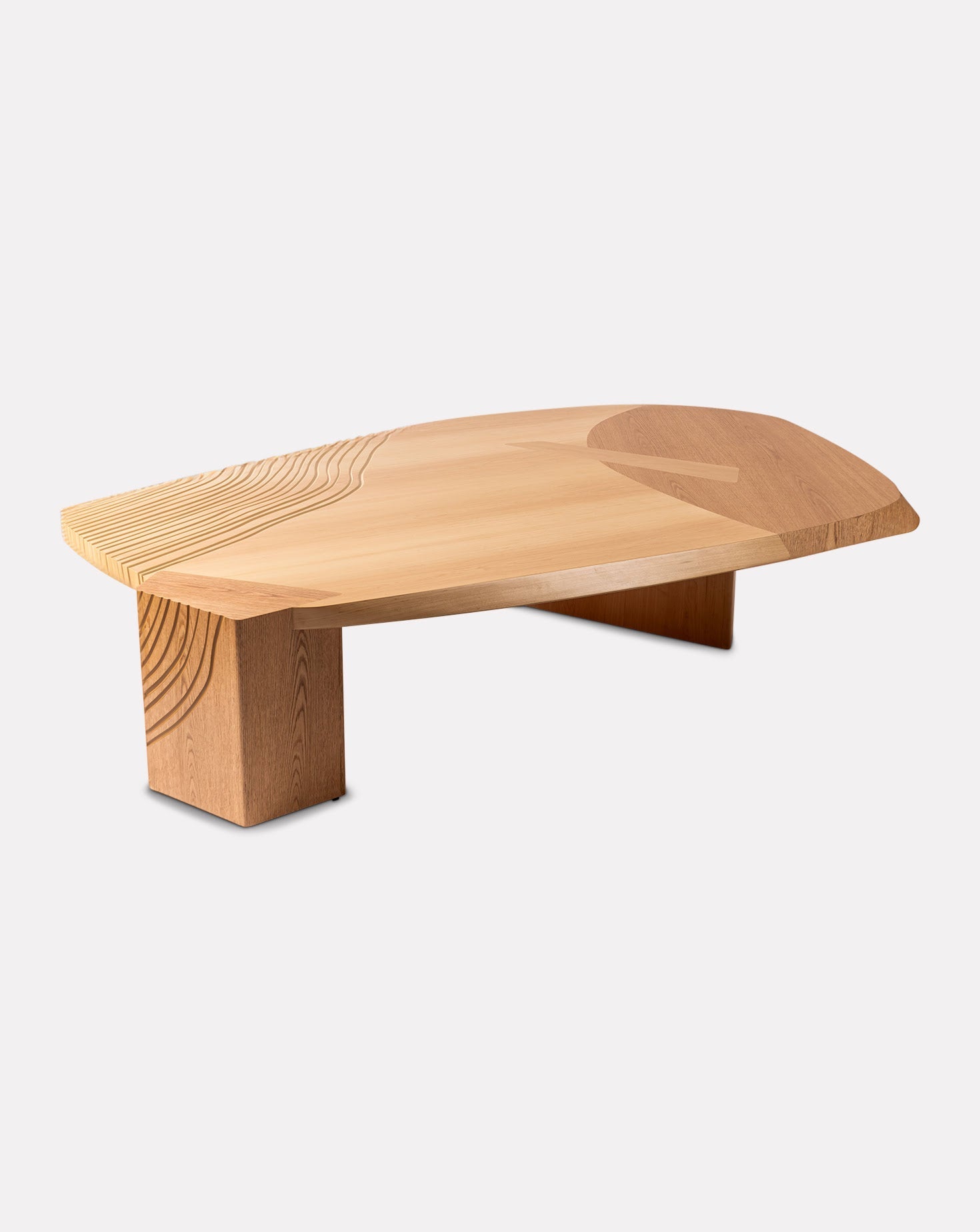 Table basse basse en bois d'érable naturel