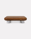 Table basse en bois et marbre