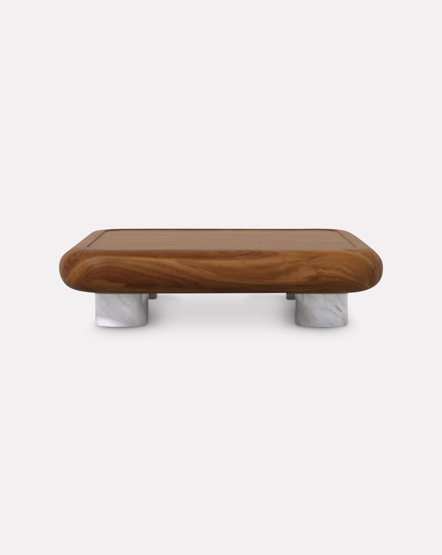 Table basse en bois et marbre