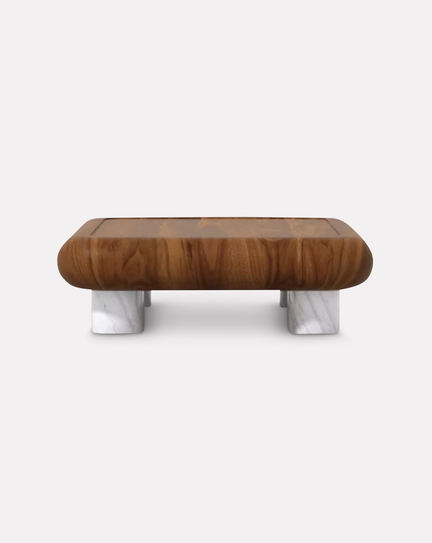 Table basse lumineuse en bois et marbre