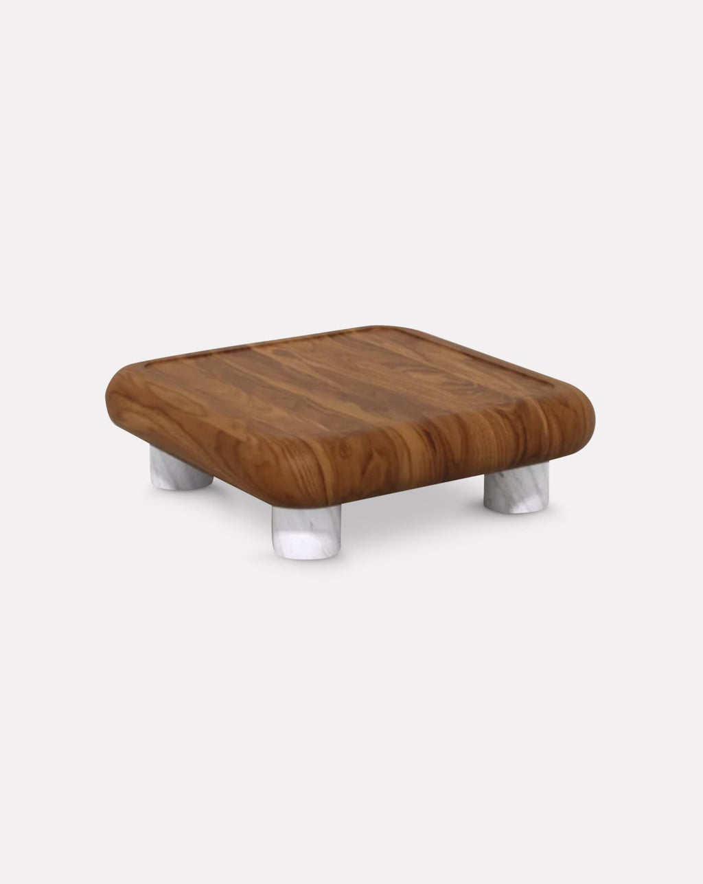 Table basse lumineuse en bois et marbre