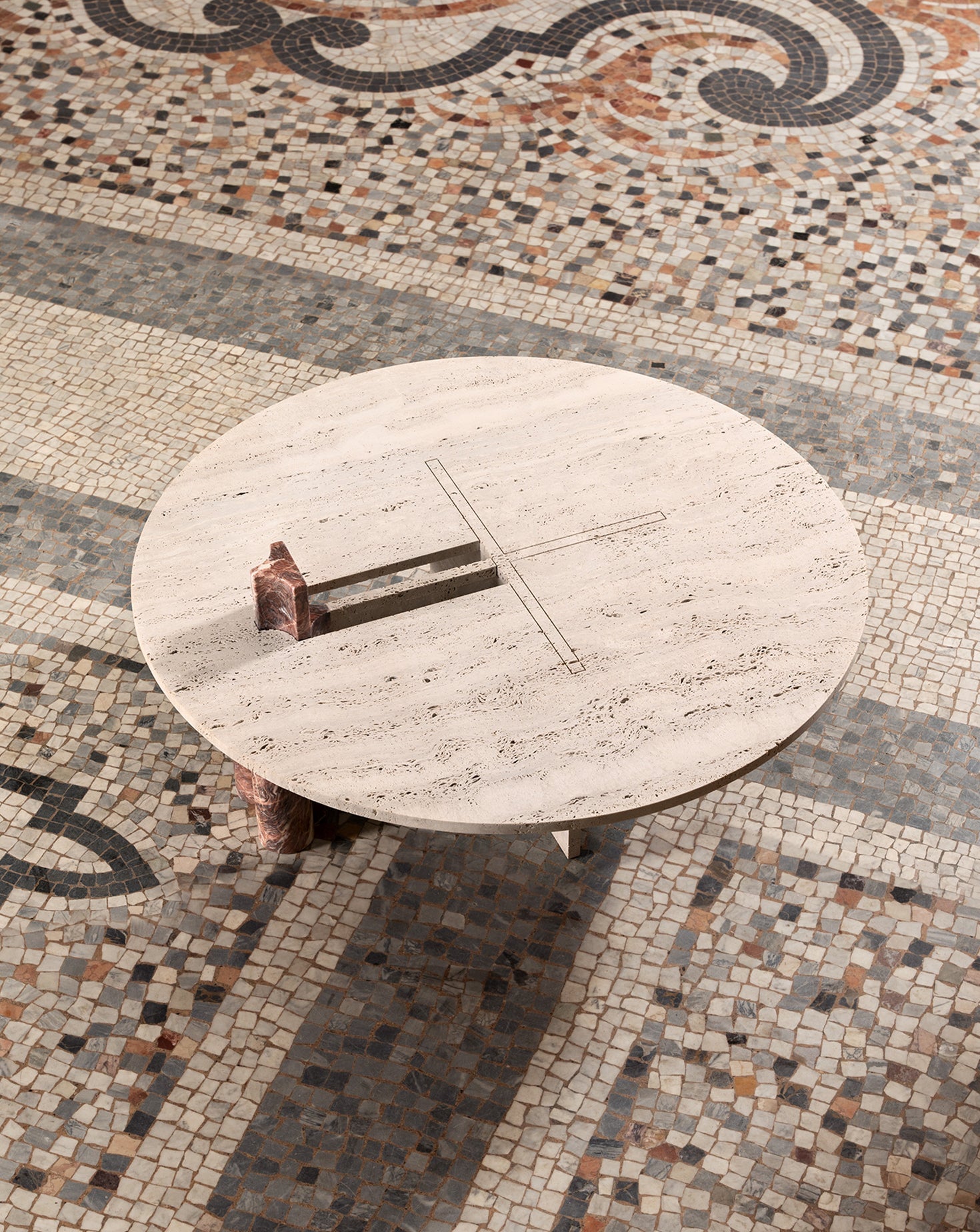 Table basse V en marbre
