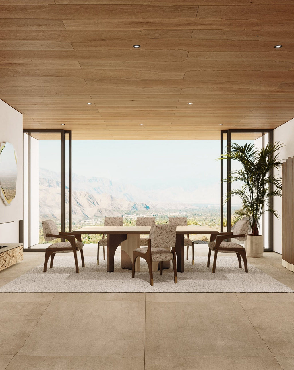 Table à manger en bois de sycomore