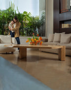 Table basse basse en bois d'érable naturel
