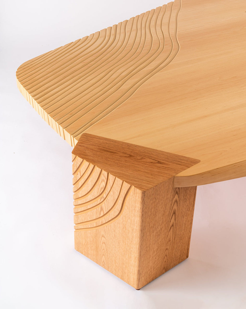 Table basse basse en bois d'érable naturel
