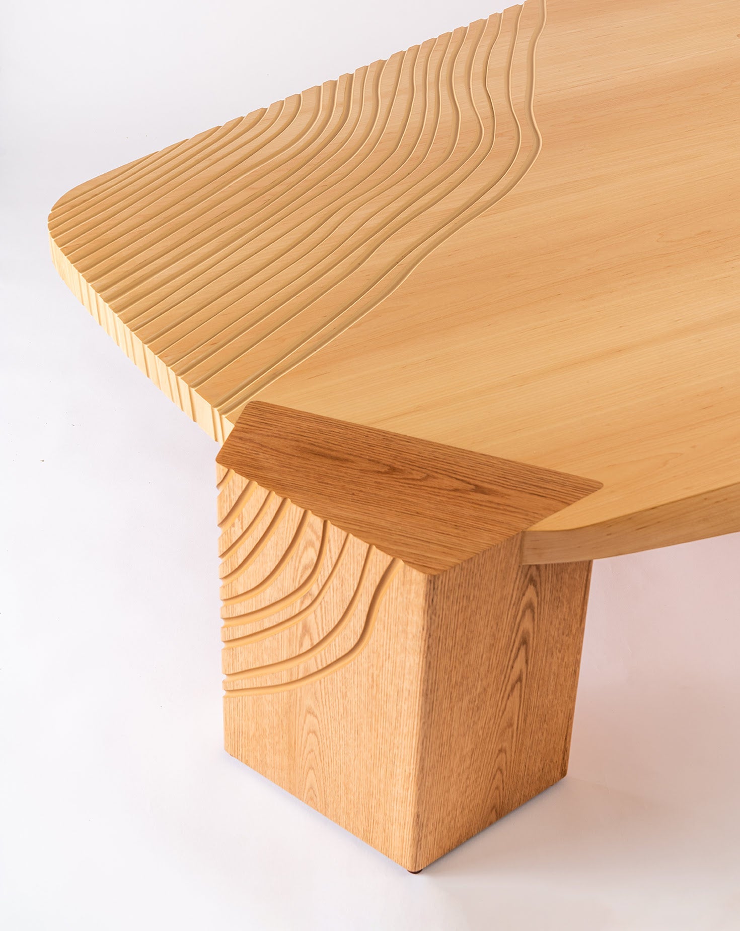 Table basse basse en bois d'érable naturel