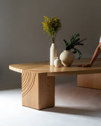 Table basse basse en bois d'érable naturel